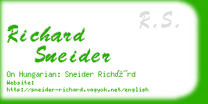 richard sneider business card